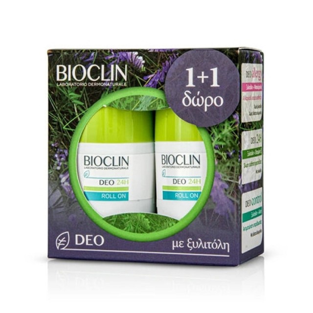 Bioclin Promo Pack Deo 24H Roll-On 1+1 Δώρο Αποσμητικό για Κανονική Εφίδρωση 2x50ml