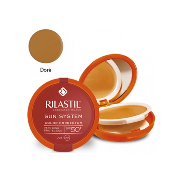 Rilastil Sun System Color Corrector Αντηλιακό Προσώπου SPF50 με Χρώμα 02 Dore, 10gr