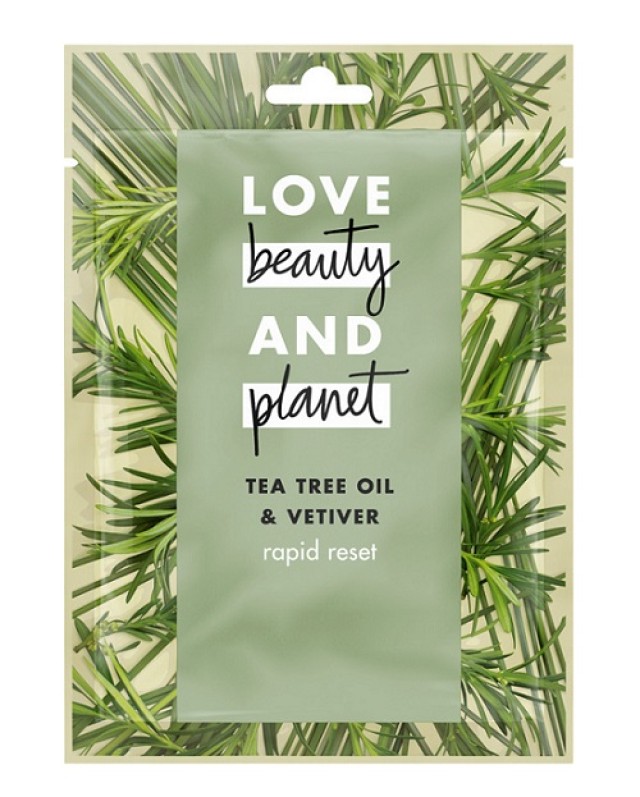 Love Beauty And Planet Face Sheet Mask Tea Tree Oil & Vetiver Μάσκα Προσώπου 21ml