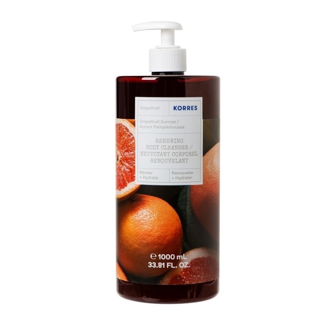 Korres Renewing Body Cleanser Grapefruit, Αφρόλουτρο Γκρέιπφρουτ 1lt