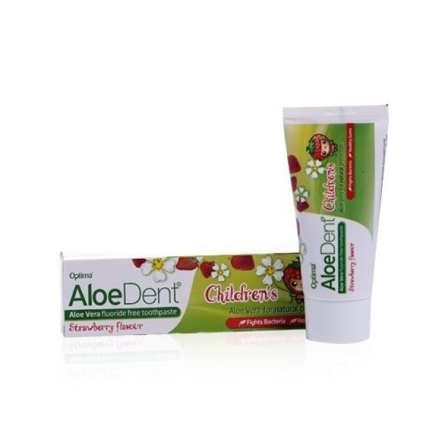 Optima AloeDent Strawberry Childrens Toothpaste 50ml Οδοντόκρεμα Φράουλα για Παιδιά