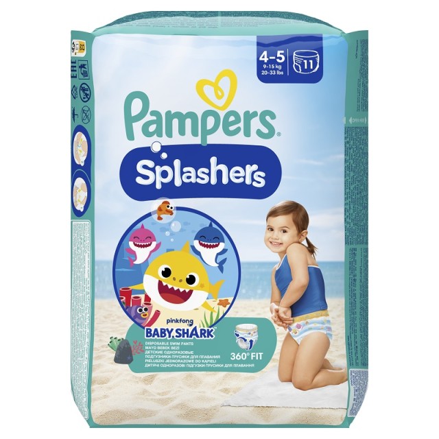 Pampers Πάνες Μαγιό Splashers No4-5 (9-15kg) 11τεμ