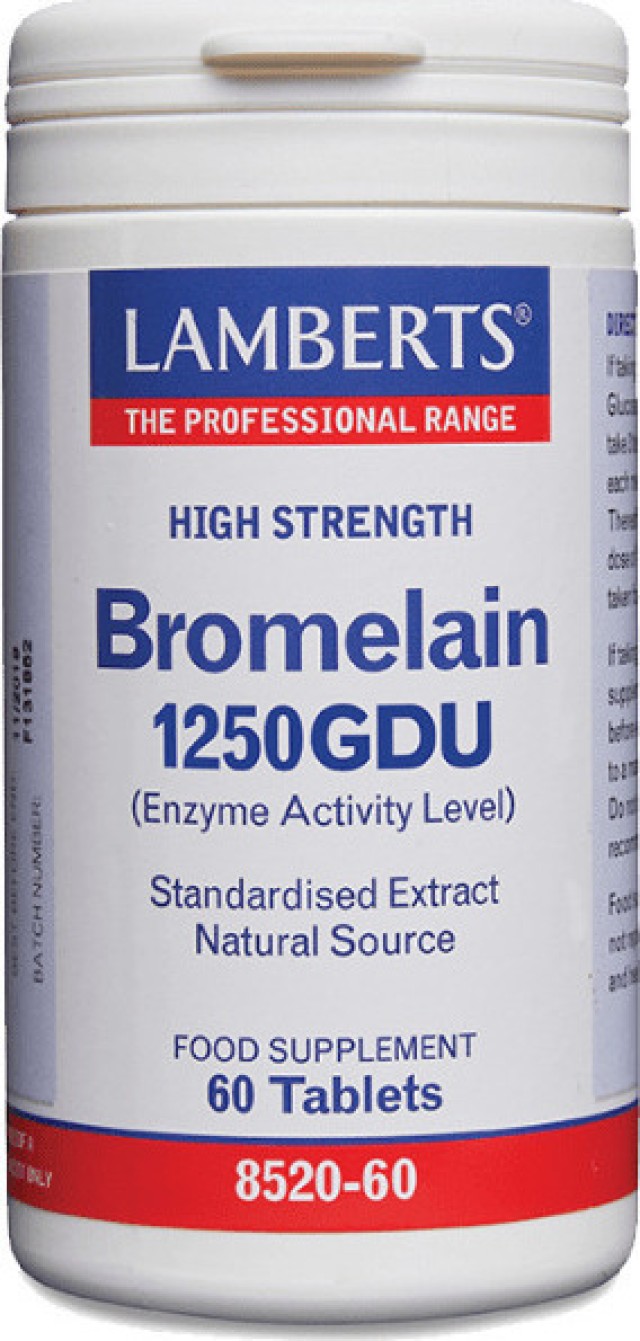 Lamberts Bromelain 1250GDU 500mg Μπρομελαΐνη Για Την Υγεία Των Αρθρώσεων & Την Υποβοήθηση Της Πέψης