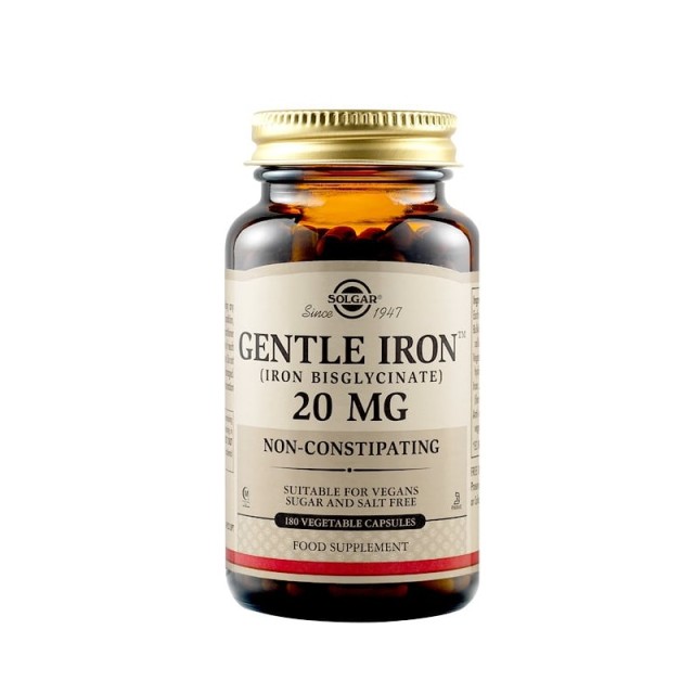 Solgar Gentle Iron 20mg 180 φυτικές κάψουλες