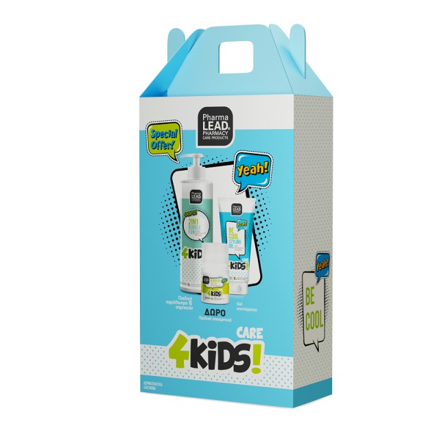 Pharmalead 4Kids Boys Promo Pack, Αφρόλουτρο & Σαμπουάν 500ml, Styling Gel 100ml & ΔΩΡΟ Hurry-Up Roll-On 50ml