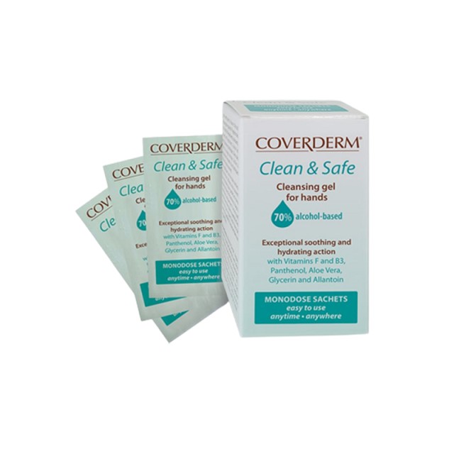 Coverderm Clean & Safe Αντισηπτικό Gel Σε Φακελάκια 2ml X20