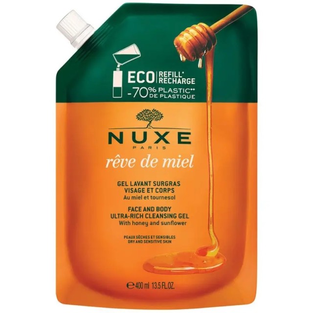 Nuxe Reve De Miel Refill Gel Καθαρισμού για Σώμα & Πρόσωπο 400ml