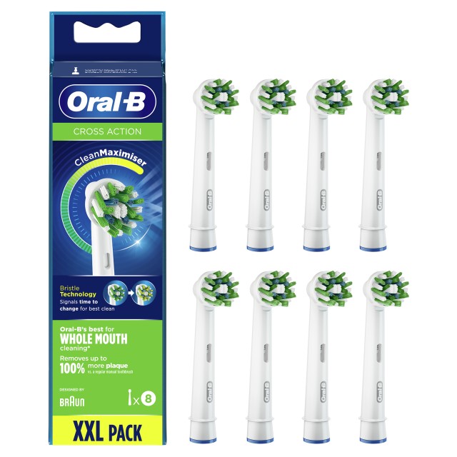 Oral-B CrossAction Ανταλλακτικές Κεφαλές Ηλεκτρικής Οδοντόβουρτσας, 8 τμχ