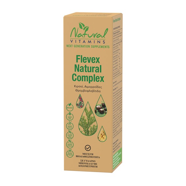 Natural Vitamins Flevex Natural Complex για Κιρσούς, Αιμορροΐδες & Θρομβοβλεβίτιδα 50ml