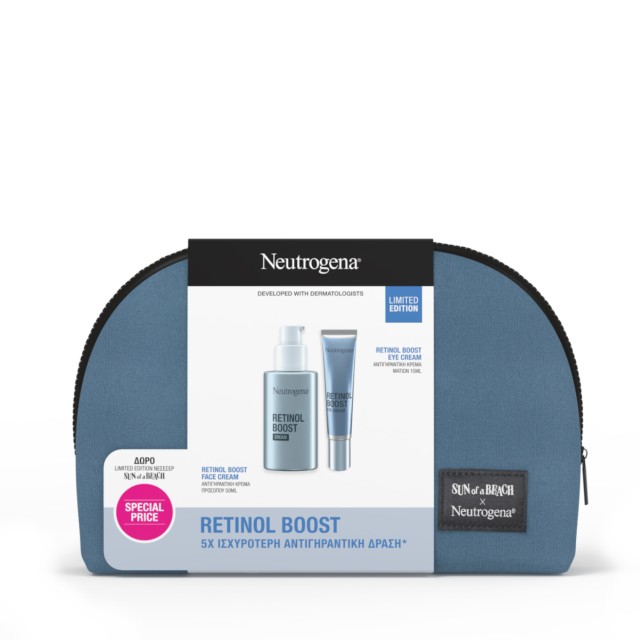 Neutrogena® X Sun of a Beach - Retinol Boost Limited Edition Νεσεσέρ με Αντιγηραντική Κρέμα Προσώπου 50ml & Αντιγηραντική Κρέμα Ματιών 15ml