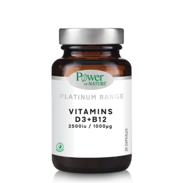 Power Of Nature Platinum Range Vitamins D3 2500iu + B12 1000μg 30 κάψουλες