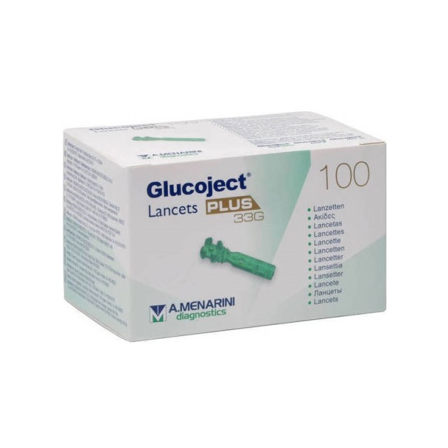 Menarini Glucoject Lancets Plus 33g Ακίδες Μέτρησης Σακχάρου 1 X100 Τμχ