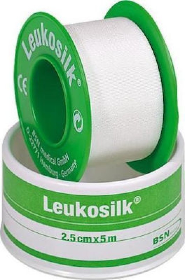 Leukosilk 4.60m x 2.5cm Αυτοκόλλητη Επιδεσμική Ταινία από Μετάξι