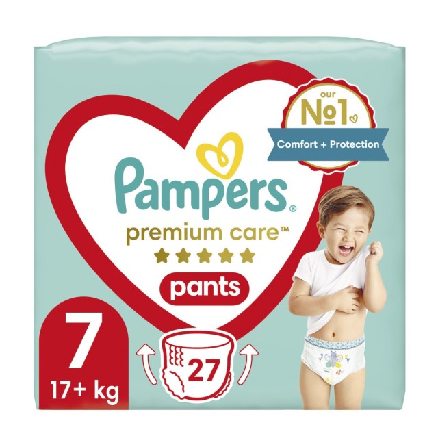 Pampers Premium Care Πάνες Βρακάκι N7 για 17+kg 27τμχ