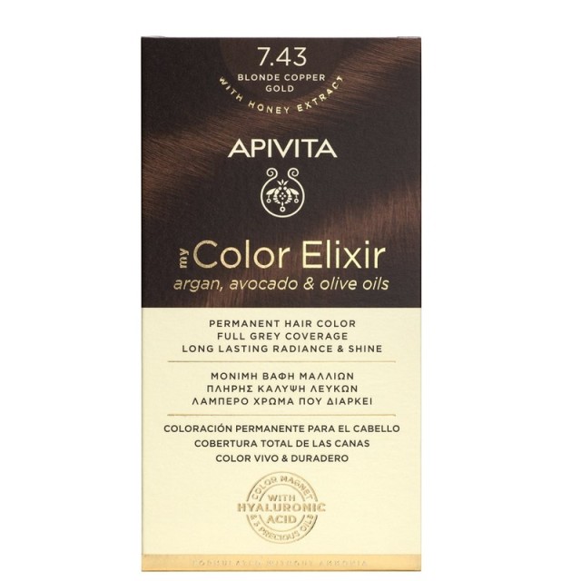 Apivita My Color Elixir 7.43 Ξανθό Χάλκινο Μελί 125ml