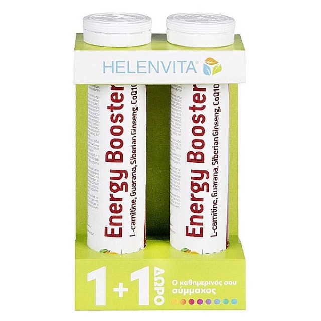 Helenvita Promo Pack Energy Booster 2x20 Αναβράζοντα Δισκία με Γεύση Πορτοκάλι (1+1 Δώρο)