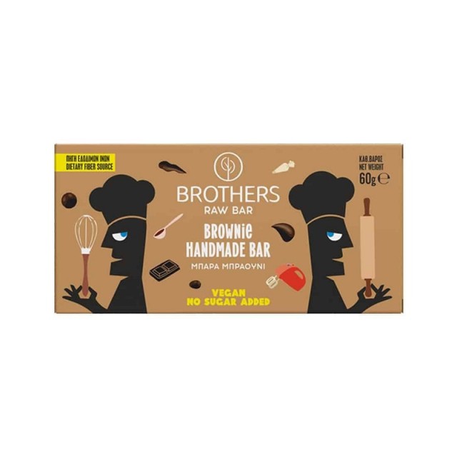 Brothers Healthy Food Μπάρα Raw με Brownie Χωρίς Προσθήκη Ζάχαρης 60gr