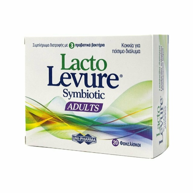 Uni-Pharma Lacto Levure Symbiotic Adults με Προβιοτικά και Πρεβιοτικά Λεμόνι 20 φακελίσκοι