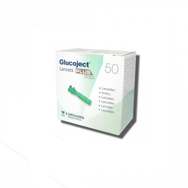 Menarini Glucoject Lancets Plus 33g Βελόνες Μέτρησης Σακχάρου 50τμχ