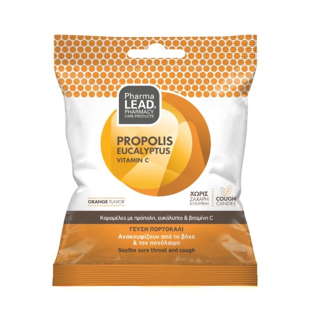 Pharmalead Cough Candies Propolis Eucalyptus Vitamin C Orange 40gr