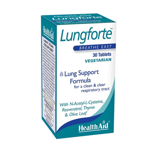 Health Aid Lungforte Συμπλήρωμα Διατροφής για την Καλή Υγεία του Άνω Αναπνευστικού & του Ανοσοποιητικού Συστήματος 30 ταμπλέτες