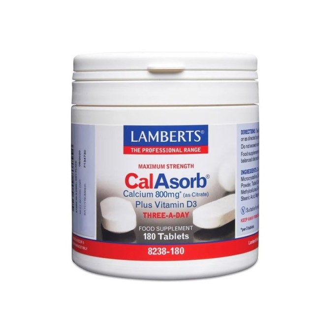 Lamberts CalAsorb Calcium 800mg 180 ταμπλέτες