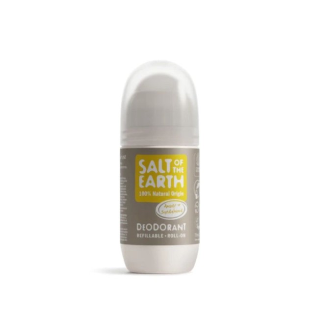 Salt of the Earth Vegan Αποσμητικό, Επαναγεμιζόμενο Roll-On Amber & Sandalwood 75ml