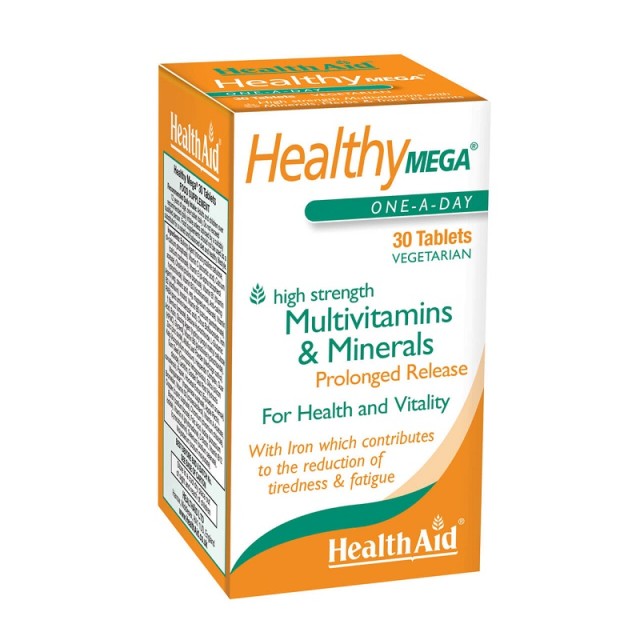 Health Aid Healthy Mega Multivitamins & Minerals, Πολυβιταμίνες & Μέταλλα 30 Ταμπλέτες Vegan