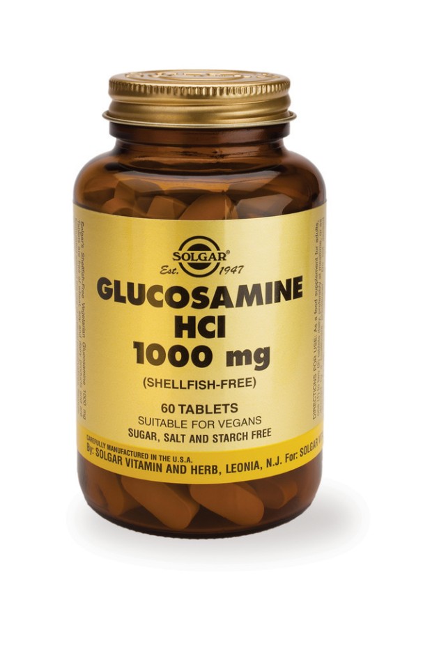 SOLGAR GLUCOSAMINE HCL 1000mg (shellfish-free) tabs 60s