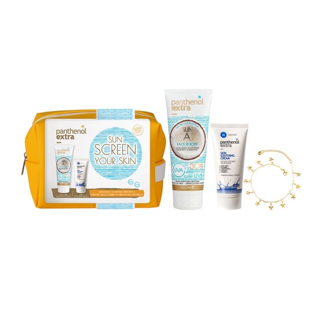 Panthenol Extra Promo Pack  SunScreen Your Skin Face & Body SPF30 200ml ml & Panthenol Εxtra Soothing Cream 100ml & Δώρο Αλυσίδα Ποδιού