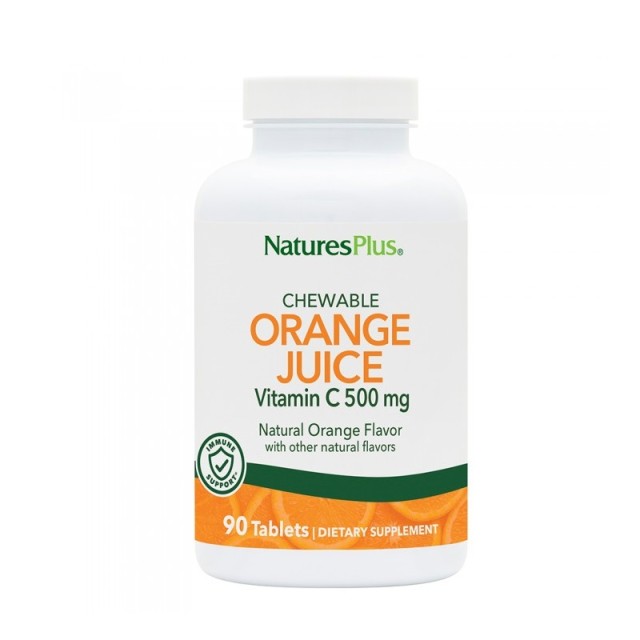 Natures Plus Orange Juice C 500mg, 90 Μασώμενες Ταμπλέτες