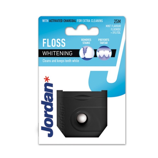 Jordan Floss Whitening with Active Charcoal Οδοντικό Νήμα με Ενεργό Άνθρακα 25m