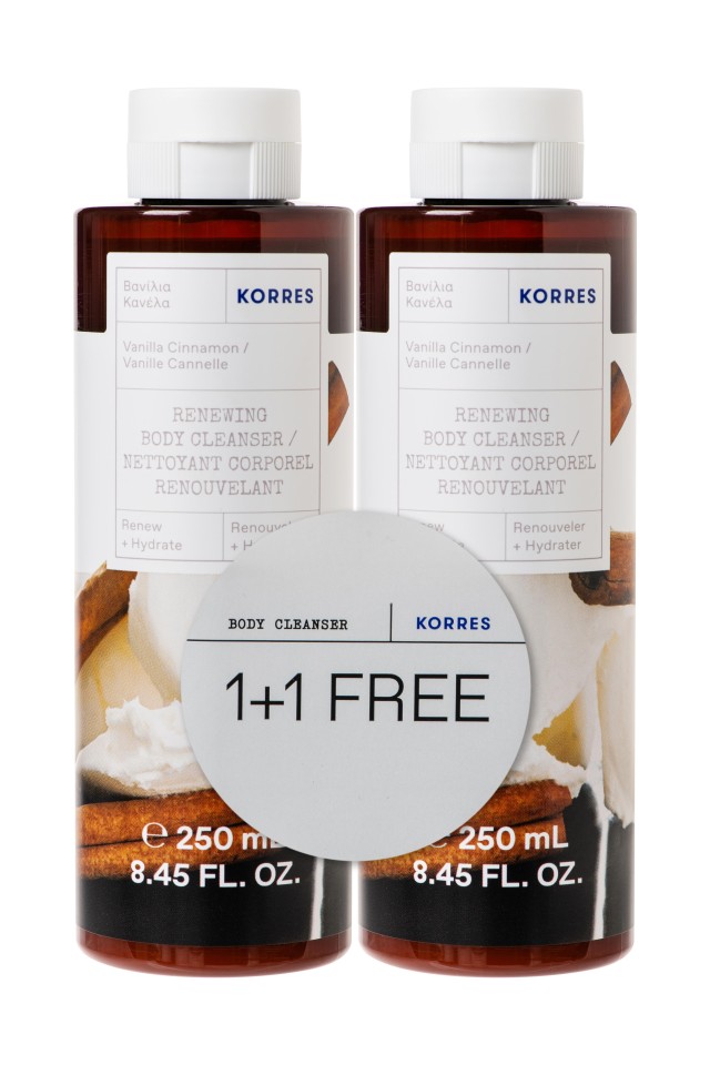 Korres Αφρόλουτρο Βανίλια & Κανέλα 250ml 1+1 Δώρο