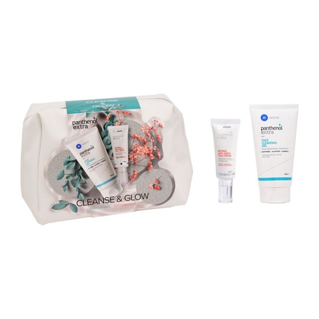 Panthenol Extra Cleanse & Glow Promo Pack Face Cleansing Gel 150ml & Retinol Anti-Aging Face Cream 30ml & Νεσεσέρ