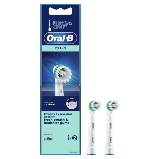 Oral-B Ortho Ανταλλακτικές Κεφαλές για Ηλεκτρική Οδοντόβουρτσα 2τμχ