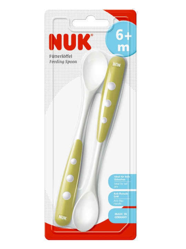 Nuk Easy Learning 6m+ Κουτάλι Φαγητού σε χρώμα Πράσινο 2 τμχ (art.no.10.255.053)