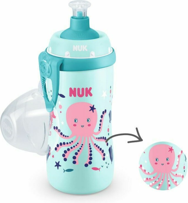 Nuk Εκπαιδευτικό Μπιμπερό Junior Cup 18m+ Octopus 300ml