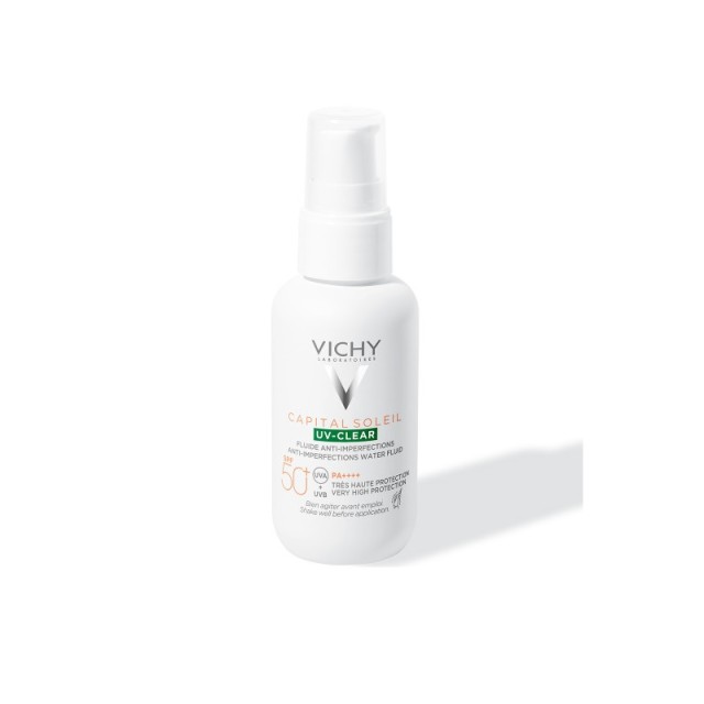 Vichy Capital Soleil UV-Clear SPF50+ Λεπτόρευστο Αντηλιακό Προσώπου κατά των Ατελειών 40ml