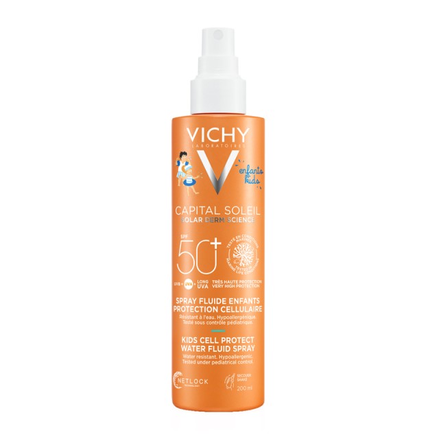 Vichy Capital Soleil Water Fluid Spray Παιδικό Αντηλιακό SPF50+ 200ml