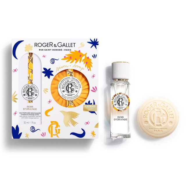 Roger&Gallet Xmas Promo Pack Bois DOrange Fragrant Water 30ml & Bois d Orange Wellbeing Soap 100gr