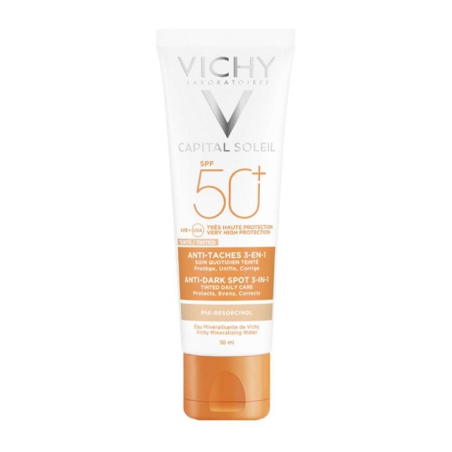 Vichy Capital Soleil Anti-Dark Spots SPF50+ Αντηλιακή Κρέμα Προσώπου με Χρώμα μη Λιπαρής Υφής κατά των Κηλίδων 50ml