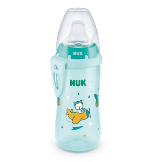 Nuk First Choice Active Cup Παγουράκι Με Ρύγχος Σιλικόνης 12m+ 300ml Μέντα Αεροπλανάκι 751.082