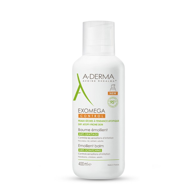 A-Derma Exomega Control Baume Emolliente Μαλακτικό Βάλσαμο για το Ατοπικό & πολύ Ξηρό Δέρμα, για Πρόσωπο & Σώμα, 400ml