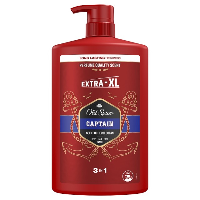 Old Spice Captain Αφρόλουτρο & Σαμπουάν για Άνδρες 1000ml