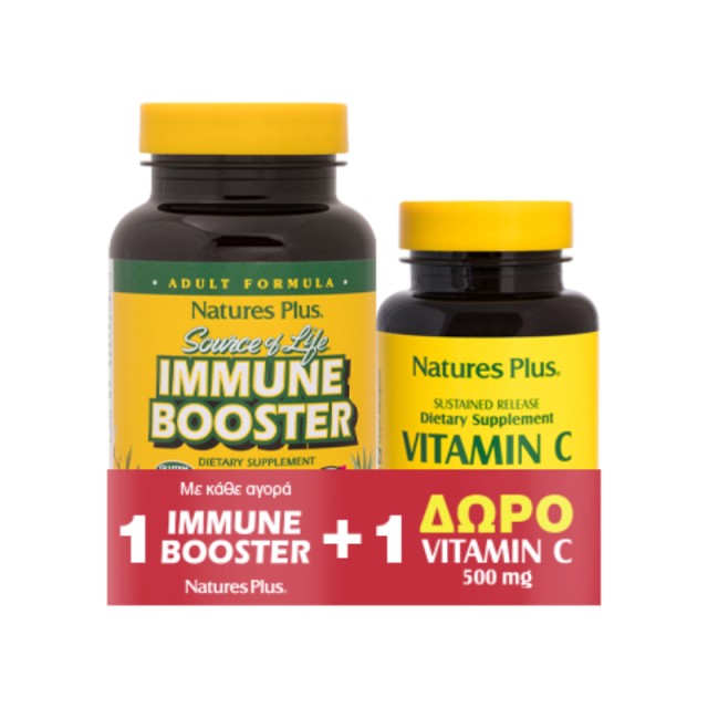 Natures Plus Promo Source of Life Immune Booster 90tabs Με Δώρο Vitamin C 500mg 90tabs