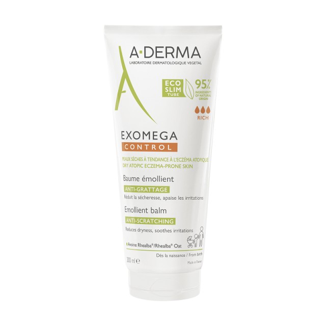 A-Derma Exomega Control Emollient Balm Μαλακτικό Βάλσαμο κατά του Αισθήματος Κνησμού 200ml