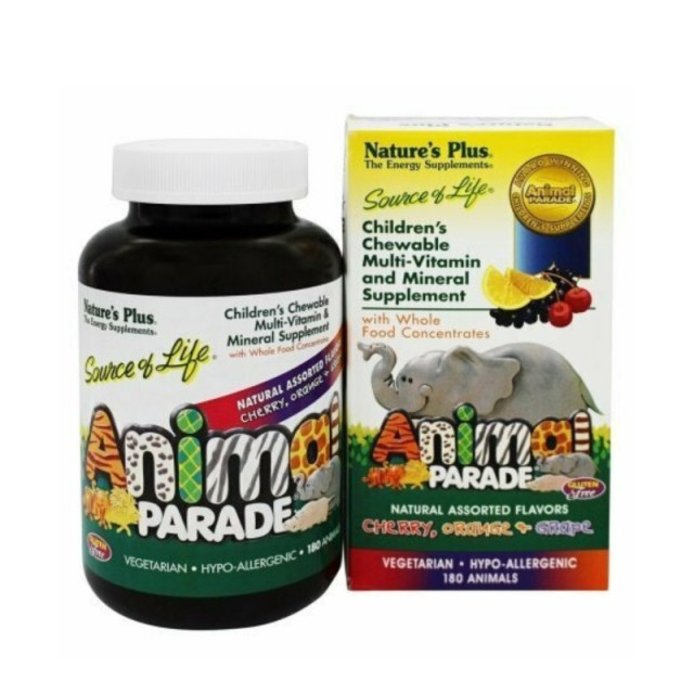 Natures Plus Source Of Life Animal Parade Πολυβιταμινούχα Ζωάκια Multi Vitamin & Mineral 180 μασώμενες ταμπλέτες