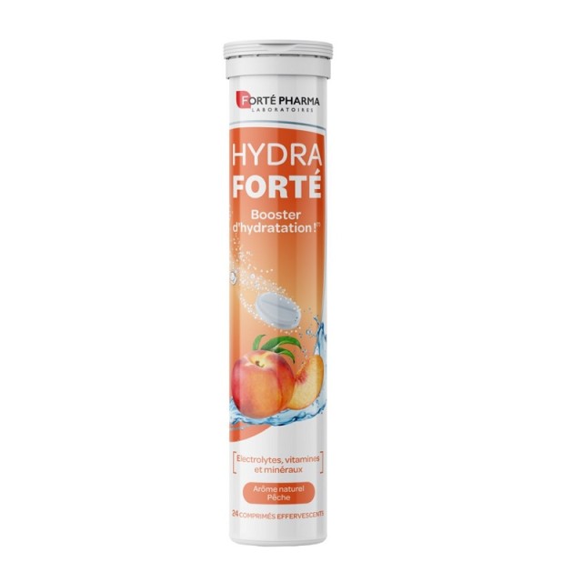 Forte Pharma Hydra Forte Ηλεκτρολύτες με Γεύση Ροδάκινο 24 αναβράζοντα δισκία