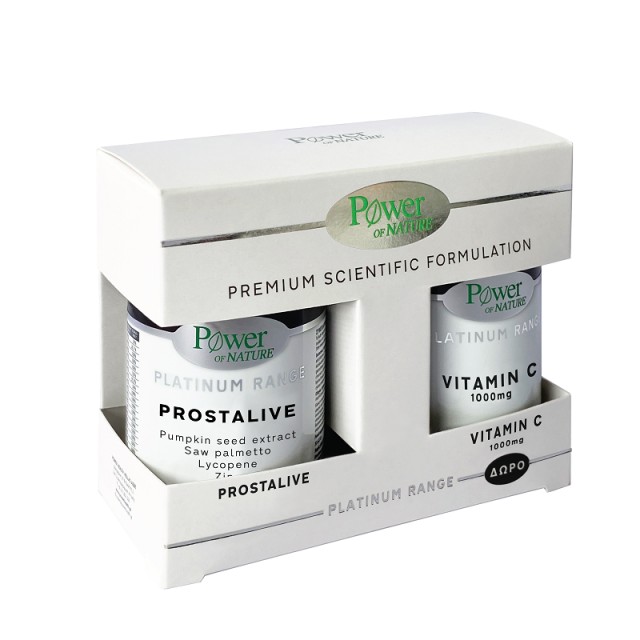 Power Of Nature Platinum Range Prostalive 30 κάψουλες & Vitamin C 1000mg 20 ταμπλέτες