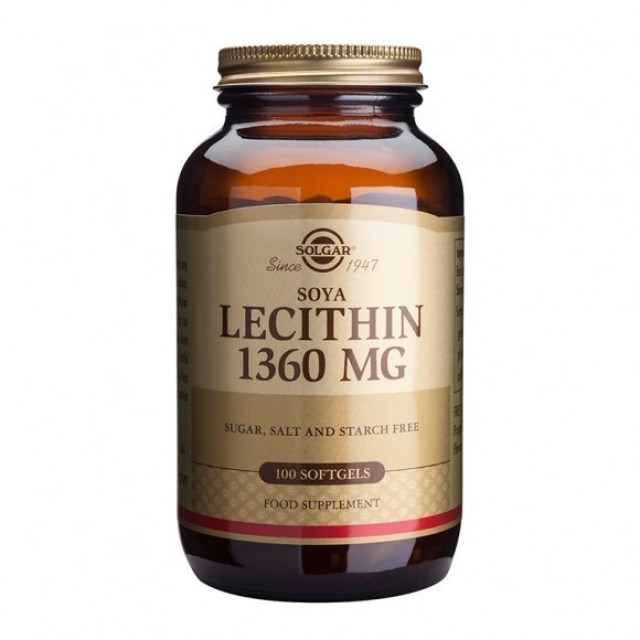 SOLGAR LECITHIN  1360mg softgels 100s